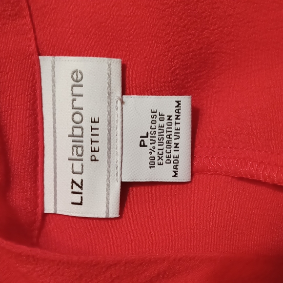 Liz Claiborne Women's petite L Red blouse - Picture 4 of 9
